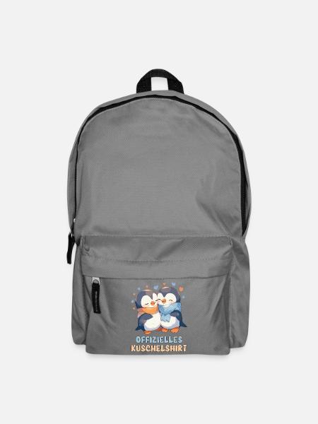 Offizielles Kuschelshirt Pinguine Liebe Herz Süß - Rucksack - Mittelgrau