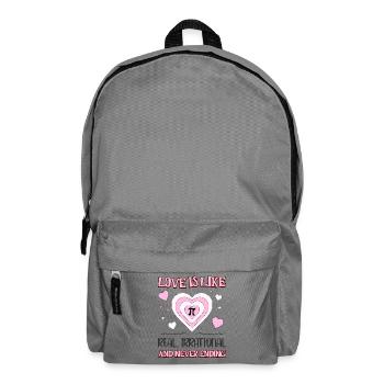 Liebe ist wie Pi real Irrational und nie endend - Rucksack - Mittelgrau - Vorne