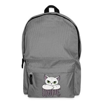 Katze Nope Nein Nö Katzen Katzenbesitzer Geschenk - Rucksack - Mittelgrau - Vorne