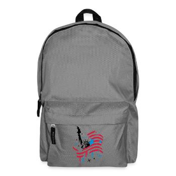 amerikanische Flagge und Freiheitsstatue - Rucksack - Mittelgrau - Vorne