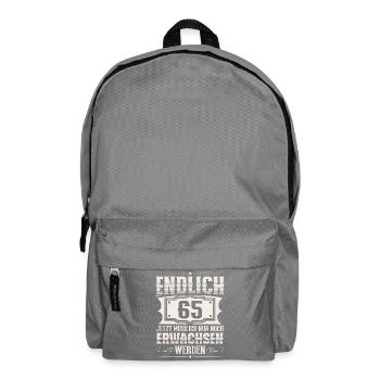 65. Geburtstag 65 Jahre Lustiger Spruch - Rucksack - Mittelgrau - Vorne