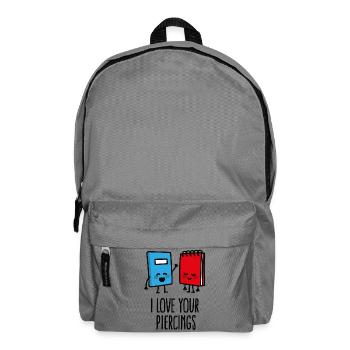 Lustige piercer, piercing, I love your piercings - Rucksack - Mittelgrau - Vorne