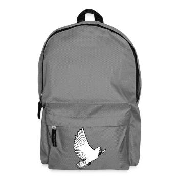 White pigeon carrier pigeon ornamental pigeon or dove of peace - Backpack - elephant grey - Front