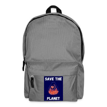 PLANET. TAG DER ERDE. ÖKOLOGIE. GARTEN. BAUM - Rucksack - Mittelgrau - Vorne