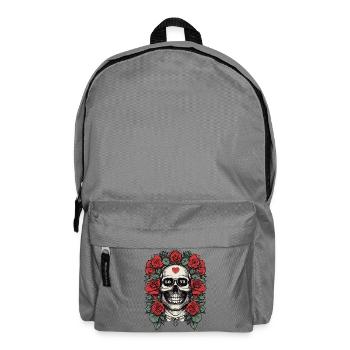 Skull with heart - Backpack - elephant grey - Front