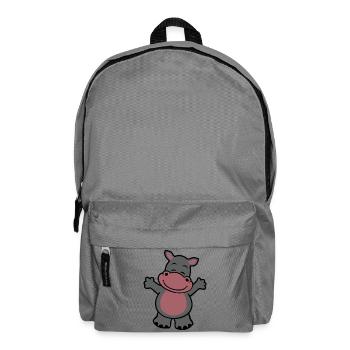 Kuscheliges Nilpferd - Rucksack - Mittelgrau - Vorne