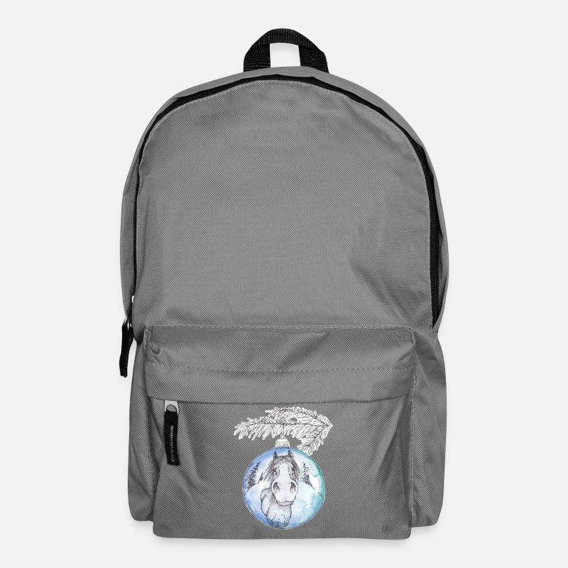 Weihnachtskugel Merry Christmas blau Pferd - Rucksack - Mittelgrau