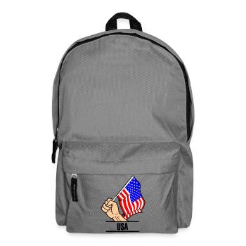 Flagge USA Fausttext USA - Rucksack - Mittelgrau - Vorne