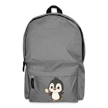 Süßer Pinguin Tennis Spieler Cartoon Chibi Sport - Rucksack - Mittelgrau - Vorne