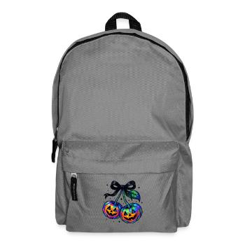 Schillernde Kirschkürbisse, Halloween Kürbisse - Rucksack - Mittelgrau - Vorne