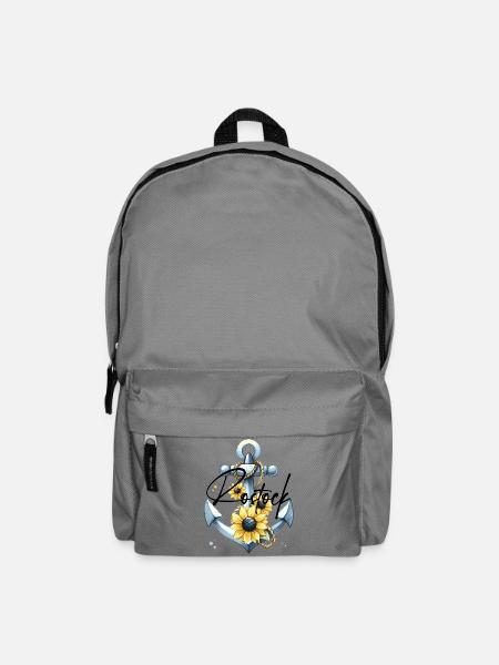 Meeresanker mit Sonnenblumenmotiven - Rucksack - Mittelgrau