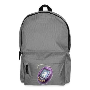 Cute Pixel Cat Alarm Clock - Backpack - elephant grey - Front