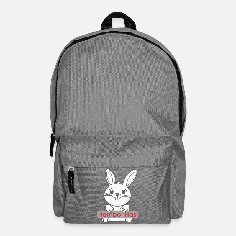 Lächelndes Hase mit Logo - Rucksack - Mittelgrau