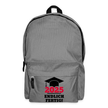 Doktorhut 2025 Endlich Fertig Geschenk Studenten  - Rucksack - Mittelgrau - Vorne