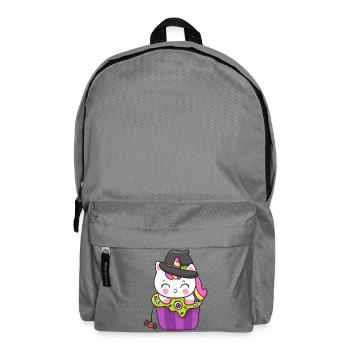 Kawaii Cupcake Hexe Katze - Rucksack - Mittelgrau - Vorne