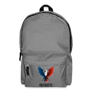 Aigle flamboyant bleu blanc rouge France Patriote - Sac à dos - gris éléphant - Devant