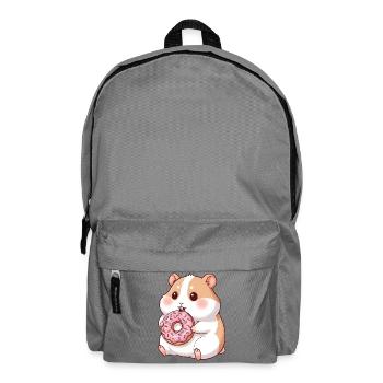 hamster mignon et cochon d’Inde dessin animé beignet - Sac à dos - gris éléphant - Devant