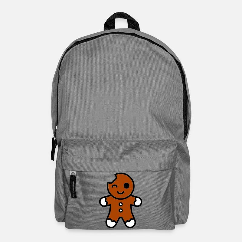 lustiger angebissener lebkuchenmann weihnachten - Rucksack - Mittelgrau
