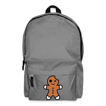 Funny bitten gingerbread man christmas - Backpack - elephant grey - Front