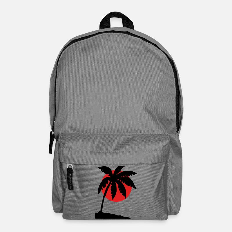 Coucher de soleil sur les palmiers – Silhouette tropicale - Sac à dos - gris éléphant