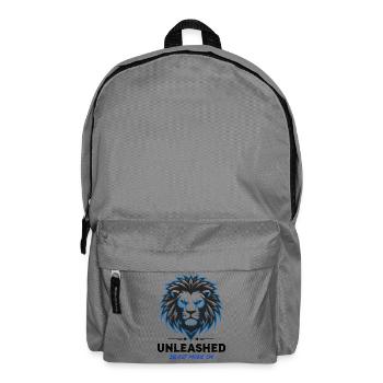 Blue Neon Lion Crest Unleashed - Backpack - elephant grey - Front