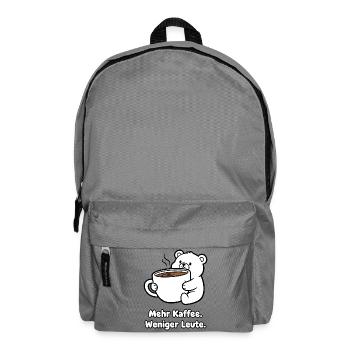 Mehr Kaffee Weniger Leute Bär - Rucksack - Mittelgrau - Vorne