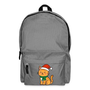 Kawaii Christmas Kitten - Backpack - elephant grey - Front