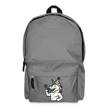 Party Unicorn Gym Maskottchen-Feier Spaßkraft - Rucksack - Mittelgrau - Vorne