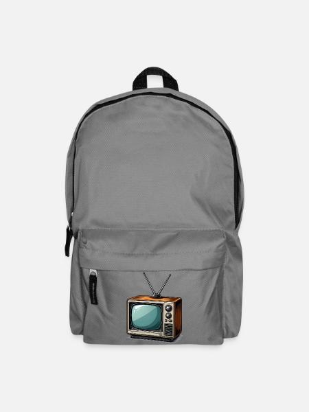 Retro Fernseher mit Antennen - Rucksack - Mittelgrau