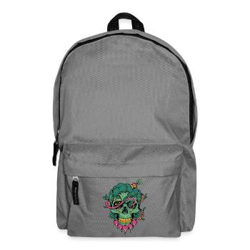 Vegetable Skull with Plant Spirals - Backpack - elephant grey - Front