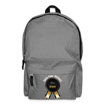 Gagnez votre victoire – Gagnant | Prix de motivation Badg - Sac à dos - gris éléphant - Devant