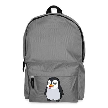 Dessin animé Penguin Fatigué, langue tombante - Sac à dos - gris éléphant - Devant