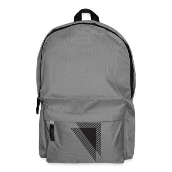 Diagonal Geometric Stripes in Black - Backpack - elephant grey - Front