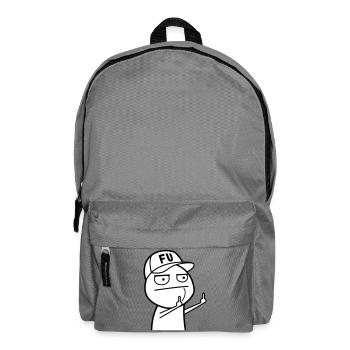 FU Meme mit Basecap (Farben änderbar) - Rucksack - Mittelgrau - Vorne
