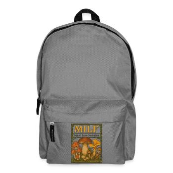 Mushroom Foraging Vintage Panel - Backpack - elephant grey - Front