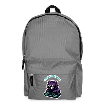 Trash The Beat - Raccoon DJ Neon - Backpack - elephant grey - Front