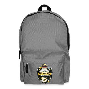 Wenig Sinn Viel Meeting Kein Ergebnis Badge - Rucksack - Mittelgrau - Vorne