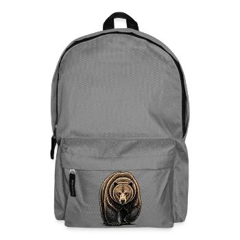 Bear Watcher Linienillustration - Rucksack - Mittelgrau - Vorne