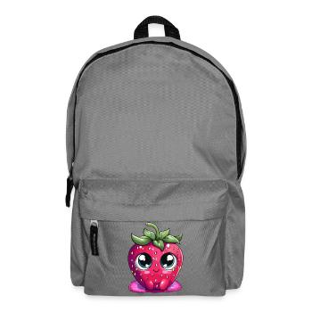 Kawaii Erdbeer Gesichterfratz - Rucksack - Mittelgrau - Vorne