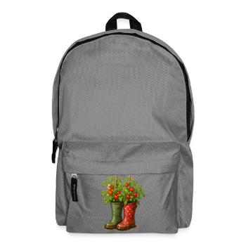 Tomato Plants in Wellies Garden Motif - Backpack - elephant grey - Front
