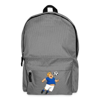 Fußballspieler springt  zum Ball - Rucksack - Mittelgrau - Vorne
