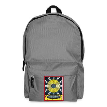 Vinyle en vitrail et platine vinyle - Sac à dos - gris éléphant - Devant