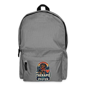 Therapie hat Pfoten – Dackel - Rucksack - Mittelgrau - Vorne