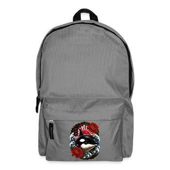 Orca im japanischen Irezumi Tattoo Stil - Rucksack - Mittelgrau - Vorne