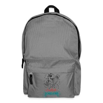 Endlich Schulkind Dino - Rucksack - Mittelgrau - Vorne