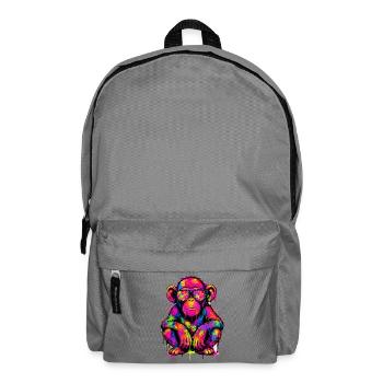 Neonaffen-Graffiti mit Dollarzeichen - Rucksack - Mittelgrau - Vorne
