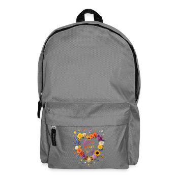 Love Your Self Blossom Heart Design - Backpack - elephant grey - Front