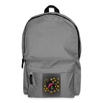 Goldene Blüten unter pinkem Strandschirm  - Rucksack - Mittelgrau - Vorne