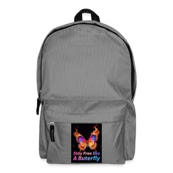 Stay Free Like A Butterfly - Rucksack - Mittelgrau - Vorne