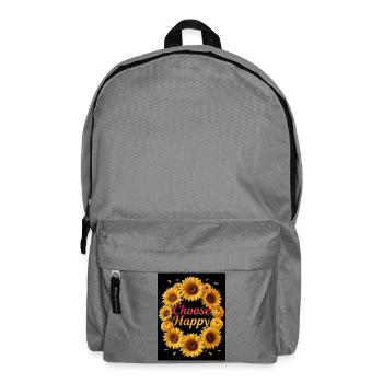 Choose Happy Sunflower Wreath - Backpack - elephant grey - Front
